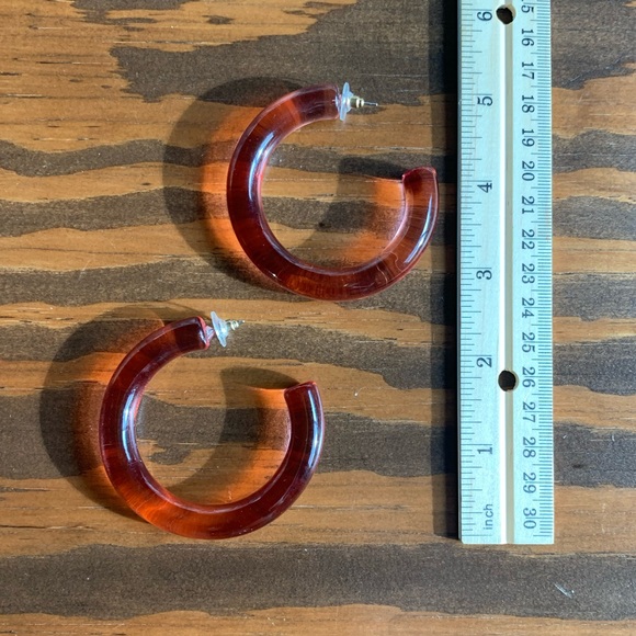 Pink Acrylic Hoops - Picture 6 of 8